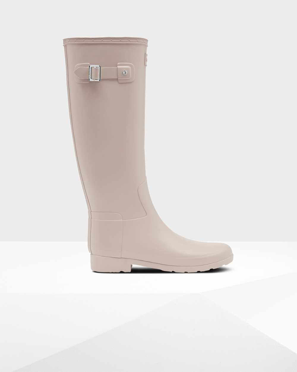 Womens Hunter Refined Slim Fit Tall Rain Boots Grey | RWDSTZ-276